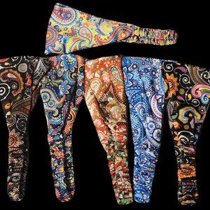Carede Paisley Floral Print Headbands for Women Set of 6 Elastic Non-Slip Bands